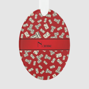 Ornamento Dominós vermelhos conhecidos personalizados