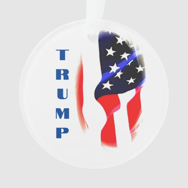 Ornamento Donald Trump American Flag Pop Art (Frente)