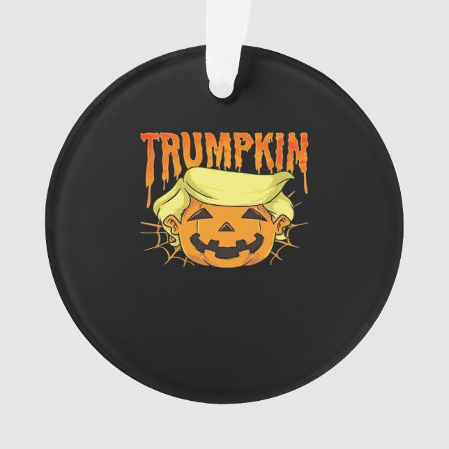 Ornamento Donald Trumpkin Funny Presidente Festa de Hallowee (Frente)
