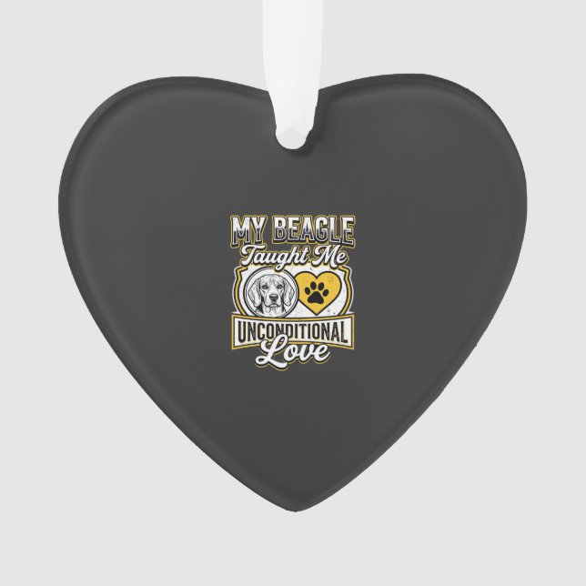 Ornamento Dono de cachorro amor incondicional Beagle (Frente)