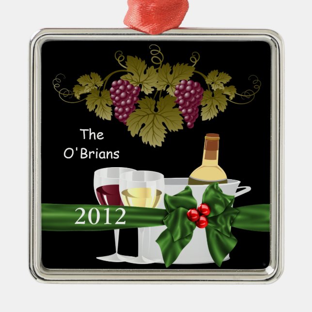 ORNAMENTO DOS AMANTES DE VINHO 2012 PERSONALIZADO (Frente)