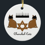 Ornamento dos gatos de Chanukah<br><div class="desc">PRLimages é uma divisão das pinturas por Rachel Lowry.</div>