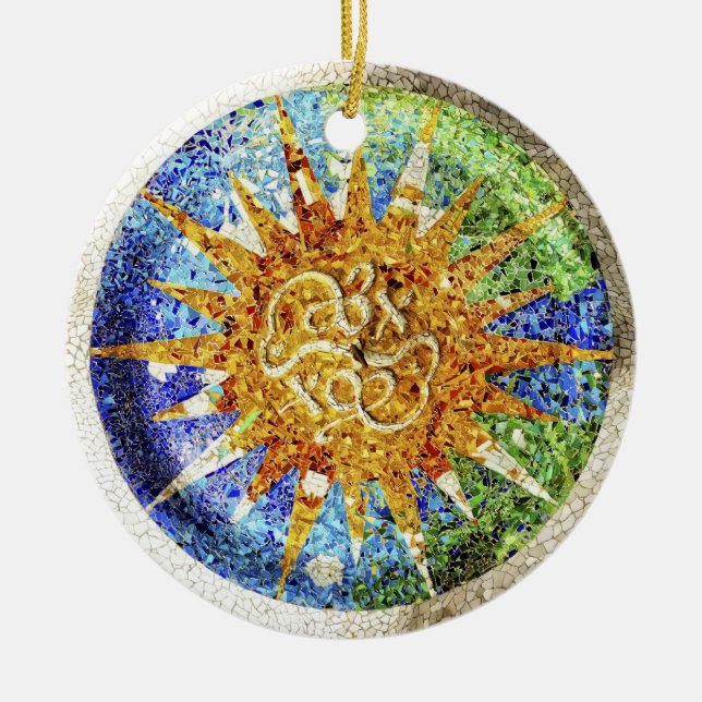 Ornamento dos mosaicos de Guell do parque (Frente)