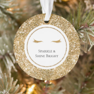 Ornamento Dourada Eyelashes brilho feminino