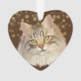 Ornamento Douradas estrelas Tabby Cat Grandchild