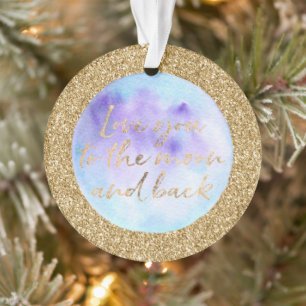 Ornamento Dourado brilho te ama à lua