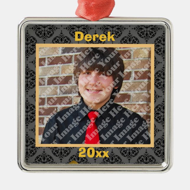 Ornamento Dourado De Cinzas E Pretos (Frente)