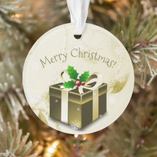 Ornamento Dourado de presentes de Natal