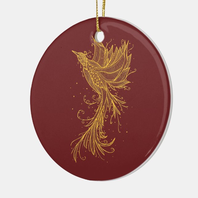 Ornamento dourado do vermelho de Phoenix (Esquerda)