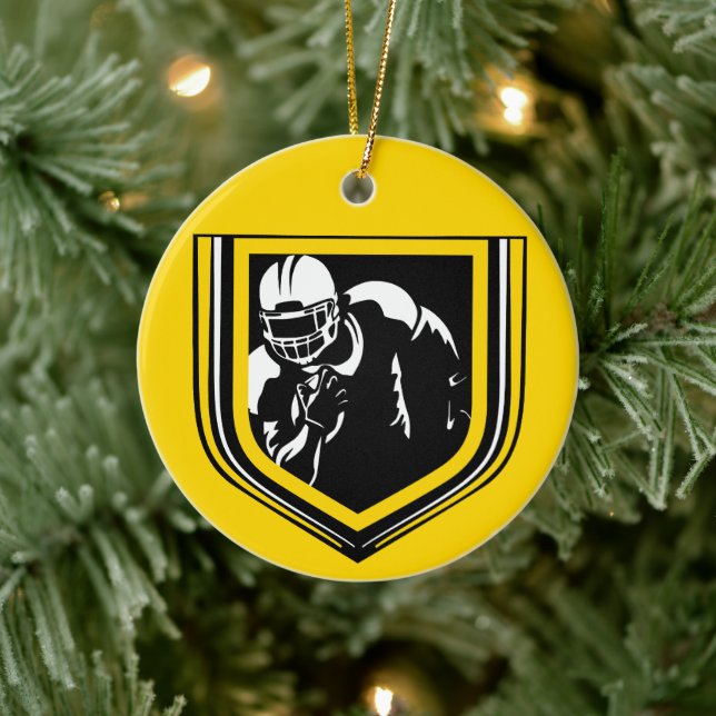 Ornamento Dourado e negro de Natal de Futebol (Árvore)