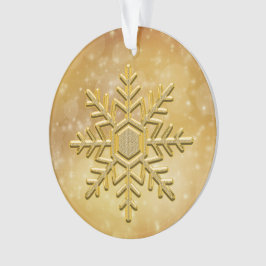Ornamento Dourado Elegante em Floco de Neve