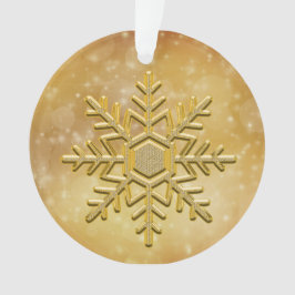 Ornamento Dourado Elegante em Floco de Neve
