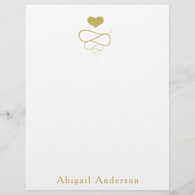 Ornamento Dourado Faux | Papel de carta personaliz (Frente)