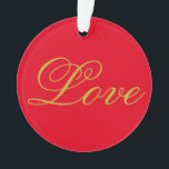 Ornamento Dourado Script Red Love Calliografia<br><div class="desc">Você pode mudar facilmente as fontes e as cores. Você também pode adicionar seu logotipo e a imagem de fundo conforme desejar.</div>