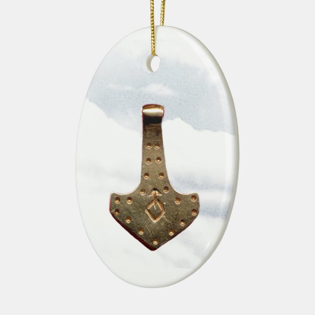 Ornamento Dourado Thor Hammer do talisman (Esquerda)