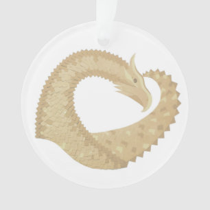 Ornamento Dragão cardíaco Sandstone em branco