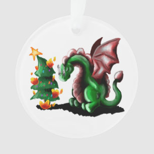 Ornamento Dragão de Natal Feliz