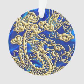 Ornamento Dragão Dourado embutido