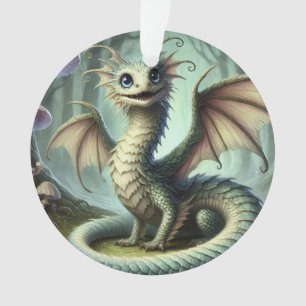 Ornamento Dragão Jabberwocky Fofo Arte de Criatura de Fantas