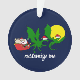 Ornamento Dragão Reindeer Papais noeis Voadores Sleigh Chris