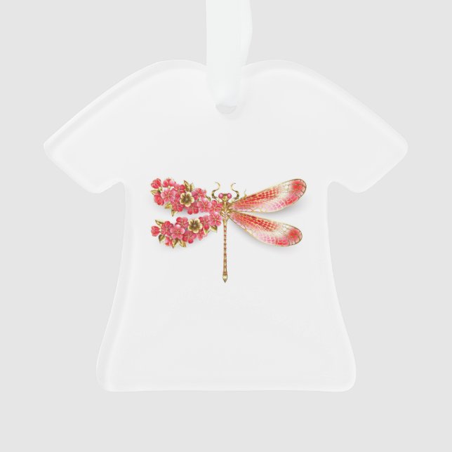 Ornamento Dragonfly com joalheria sakura (Frente)