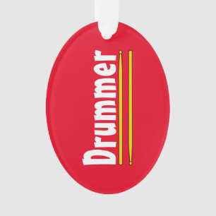 Ornamento Drummer Drum Pisa Vermelho