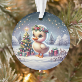 Ornamento Duckling with Wreath & Starry Tree