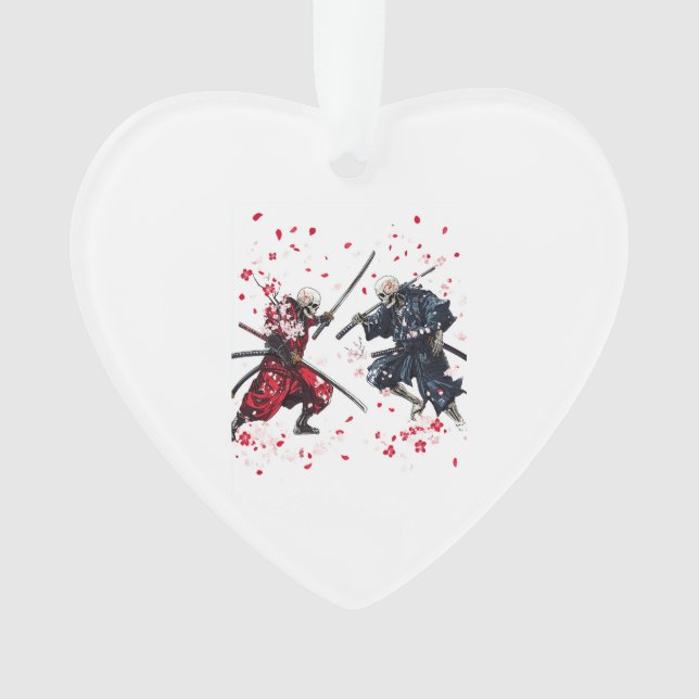 Ornamento Duelo de Samurai Caveira (Frente)