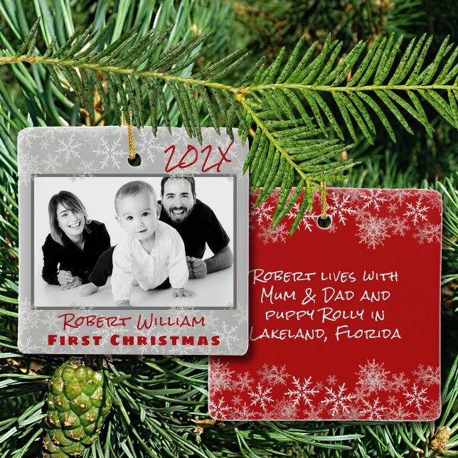 Ornamento Duplo Lado do Bebê de Natal (Criador carregado)