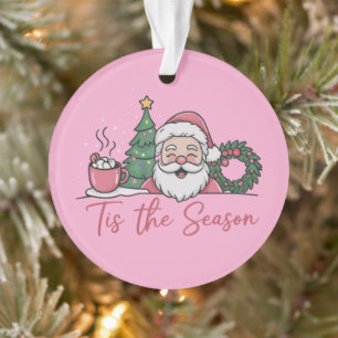 Ornamento É a Temporada do Natal Café de Inverno Fofo Papai