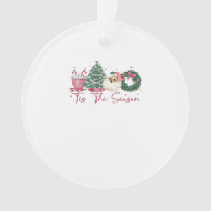 Ornamento É a Temporada Natal Feliz Cute Xmas Café C
