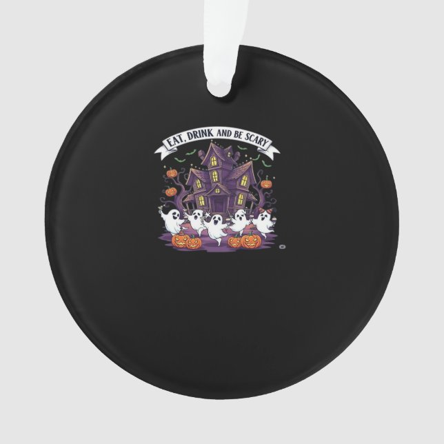 Ornamento Eat Drink And Be Scary Classic Funny Retro (Frente)