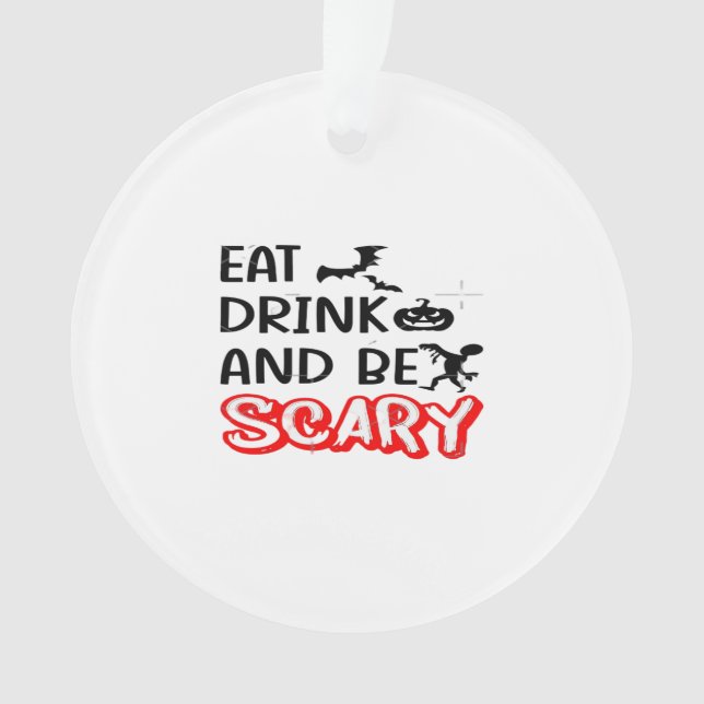 Ornamento Eat Drink And Be Scary Design Retro Classic (Frente)