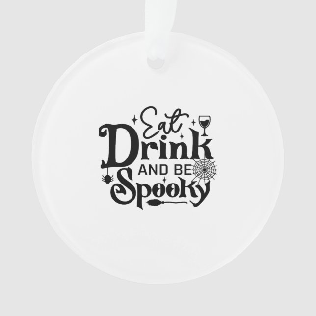 Ornamento Eat Drink And Be Spooky Retro Classic (Frente)