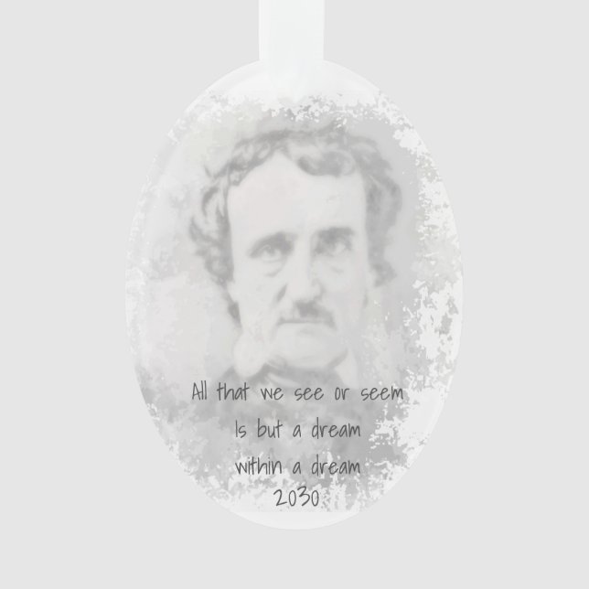 Ornamento Edgar Allan Poe Autor do Poeta Sonha em um sonho (Frente)