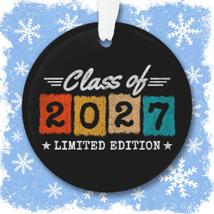 Ornamento Edição Limitada Retro Vintage Turma Sênior de 2027