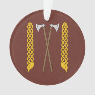 Ornamento Eixos Dinamarquês/Viking Cruzados com Rede de Tela