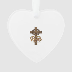 Ornamento Ele Ressuscitou Cruz Coroa de Espinhos Camiseta Cr