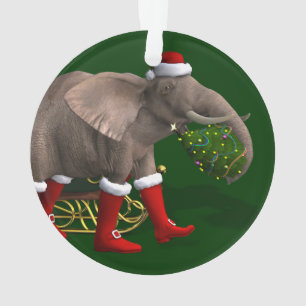 Ornamento Elefante Doce do Papai Noel