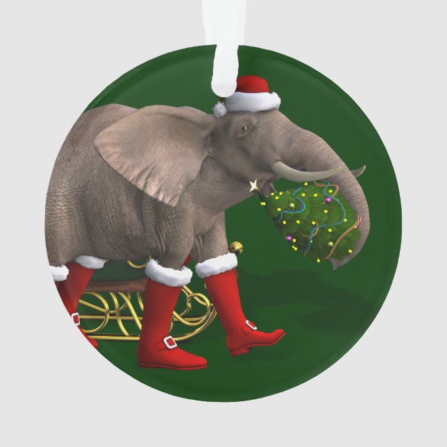 Ornamento Elefante Doce do Papai Noel (Verso)