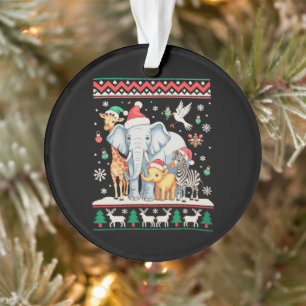 Ornamento Elefante Girafa Zebra Selva Zoológico Natal Feio