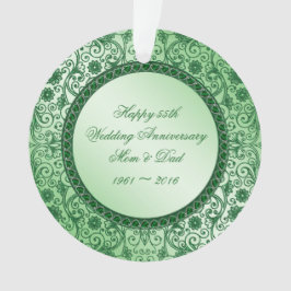 Ornamento Elegante 55º Aniversário de Casamento Acritivo