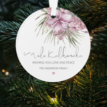 Elegante Árvore de Natal com Foto Mele Kalikimaka