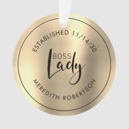 Ornamento Elegante Dourada Chefe Metálico Dama Estabelecida