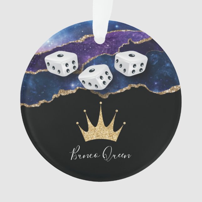 Ornamento Elegante Glitter Crown Bunco Queen (Frente)