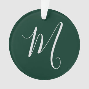 Ornamento Elegante Moderno Nome Próprio Monograma Verde Escu