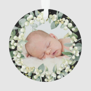 Ornamento Elegante Nossa Primeira Festa de Natal como Pais F