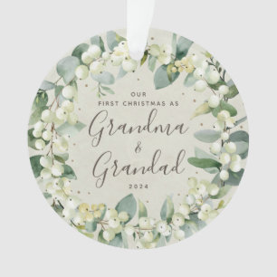 Ornamento Elegante Nosso Primeiro Natal como Foto de Avós