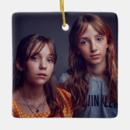 Ornamento Elegante Personalizado de Foto Cerâmica