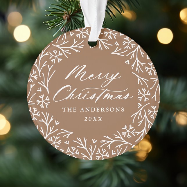 Ornamento Elegante Snowflake Wreath Gingerpão Foto (Criador carregado)